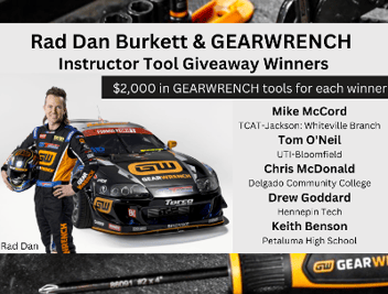 Rad Dan announcing GEARWRENCH tool giveaway winners Mike McCord, Tom O'Neil, Chris McDonald, Drew Goddard, Keith Benson